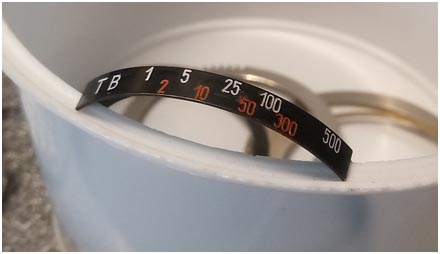 Rollei shutter speed indicator